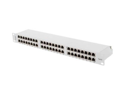 Patch panel Lanberg PPS6-1048-S 48 port 1U 19" kat.6 FTP ekranowany szary