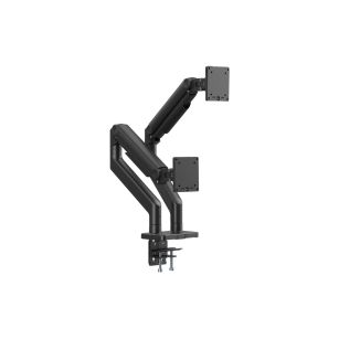 Ramię biurkowe podwójne DIGITUS z zaciskiem i sprężyną mechaniczną 2xLCD max. 45" 2x 20kg, VESA: 75x75, 100x100, czarne