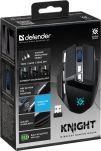 Mysz bezprzewodowa Defender KNIGHT GM-885 optyczna 3200dpi czarna RGB AKUMULATOR 7 przycisków Gaming bezklikowa silent - 3